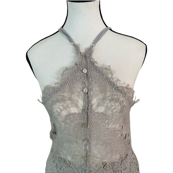Free People Intimately Racerback Dusk Lace Mini Dress Size Large - Picture 4 of 15